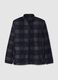 Blue High Neck Check Fleece Jacket with Zip_4