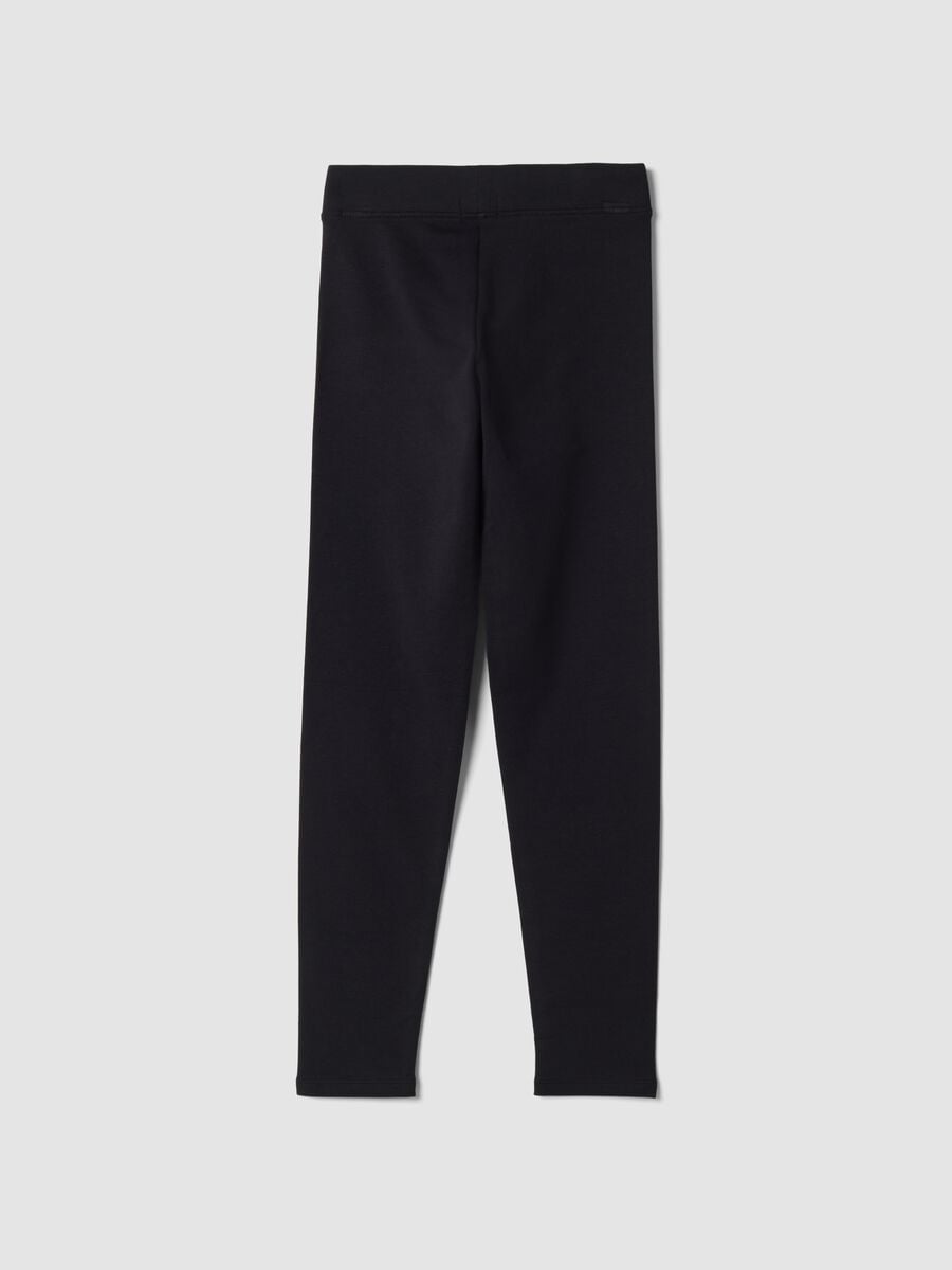 Leggings neri in cotone elasticizzato skinny fit_1