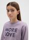 Girls' purple cotton sweatshirt regular fit with round neckline_2