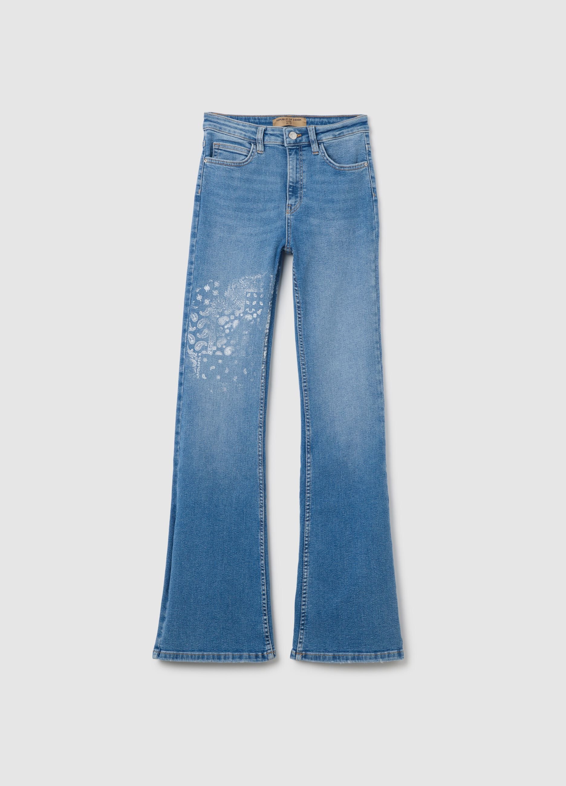Flare-fit stretch jeans