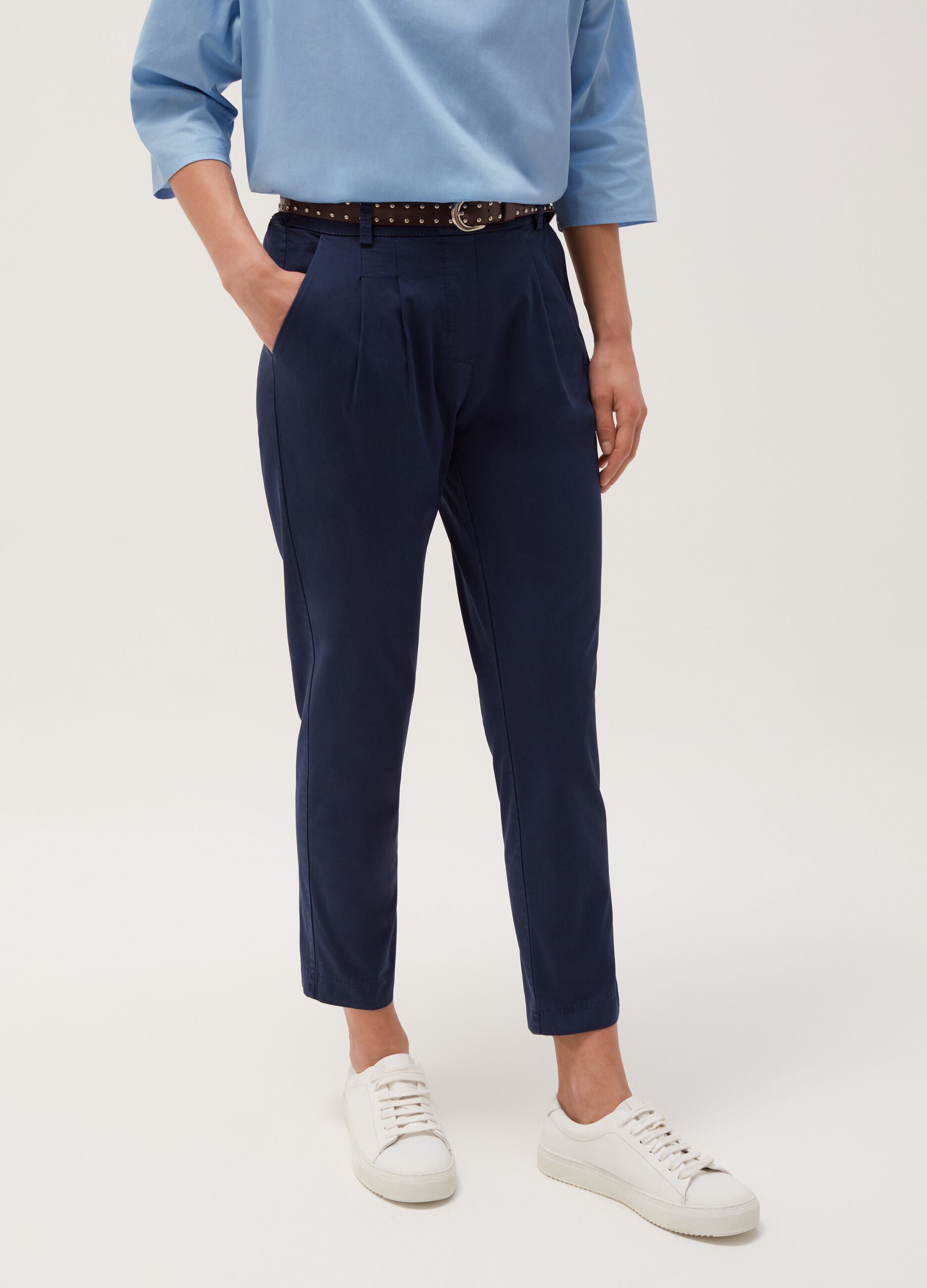 Hybrid cigarette trousers with belt