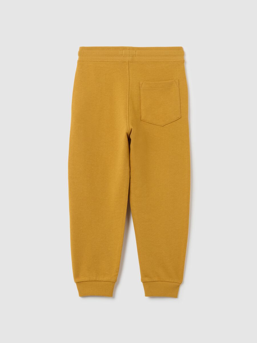 Children’s yellow regular fit cotton jogger trousers_1