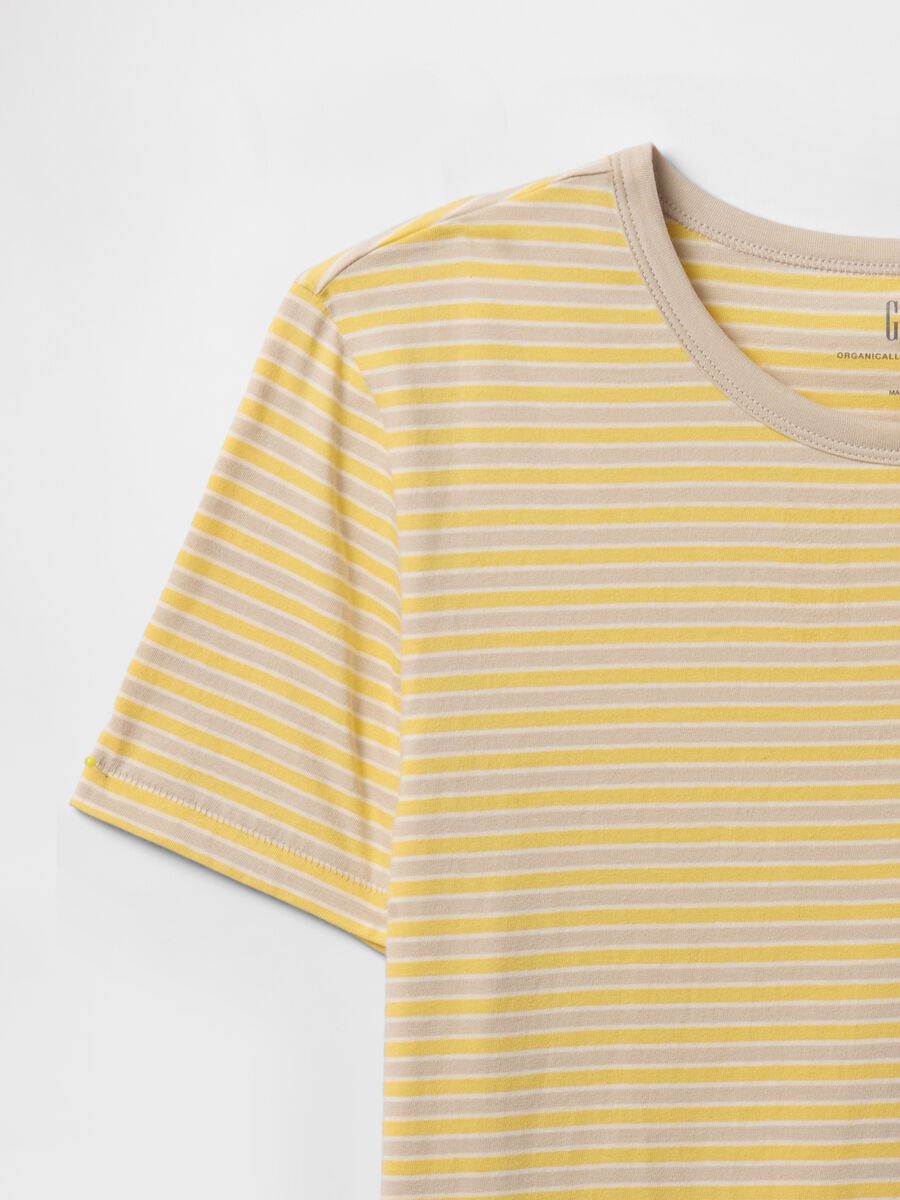 Yellow striped cotton T-shirt by Gap_4