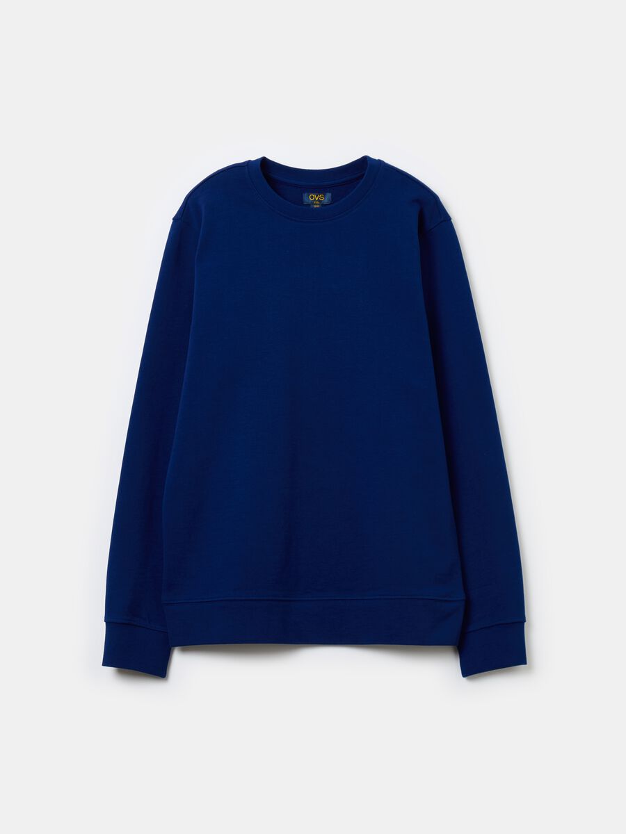 Solid colour sweatshirt with round neck_3