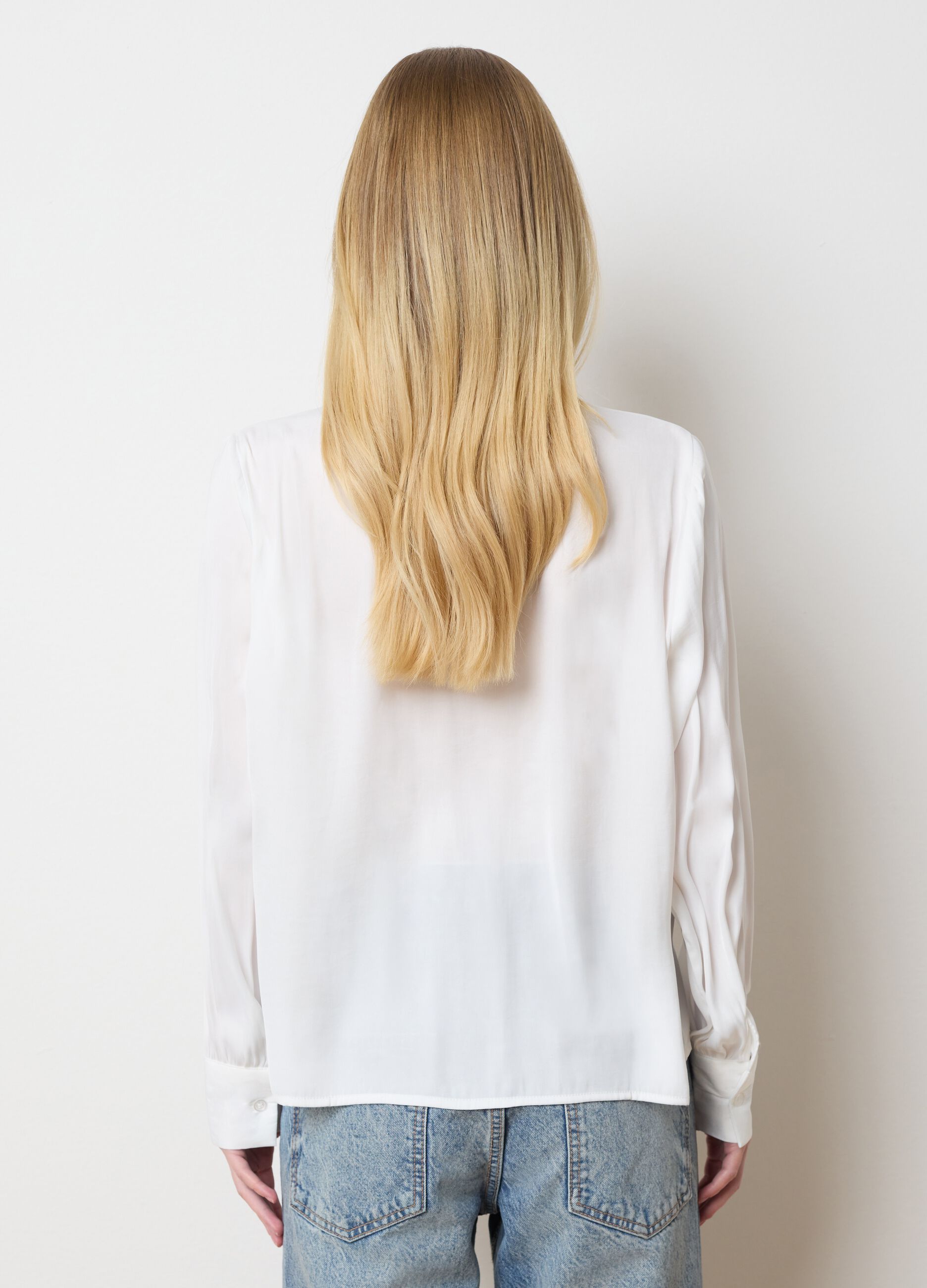 White blouse with bow