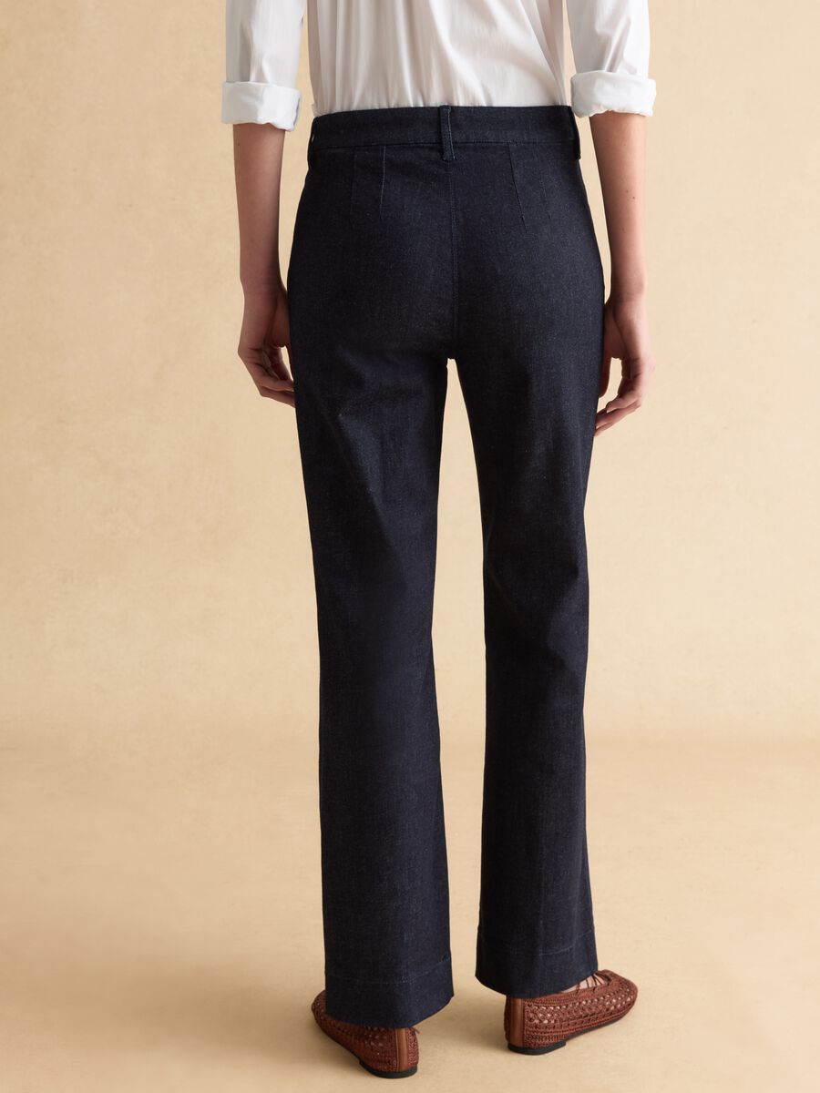 Blue Slim Fit Cotton Blend Chino Trousers_2