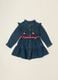 Baby girls&rsquo; pure cotton denim dress with cherry embroidery_0