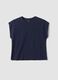 Blue pure cotton short-sleeve regular fit T-shirt_4