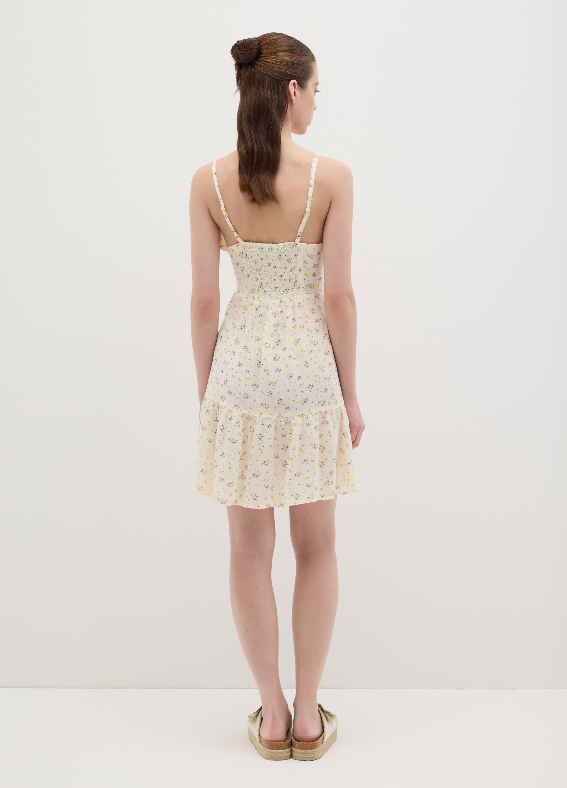 Women's Dress in Pure Multicolour Viscose, Regular Fit