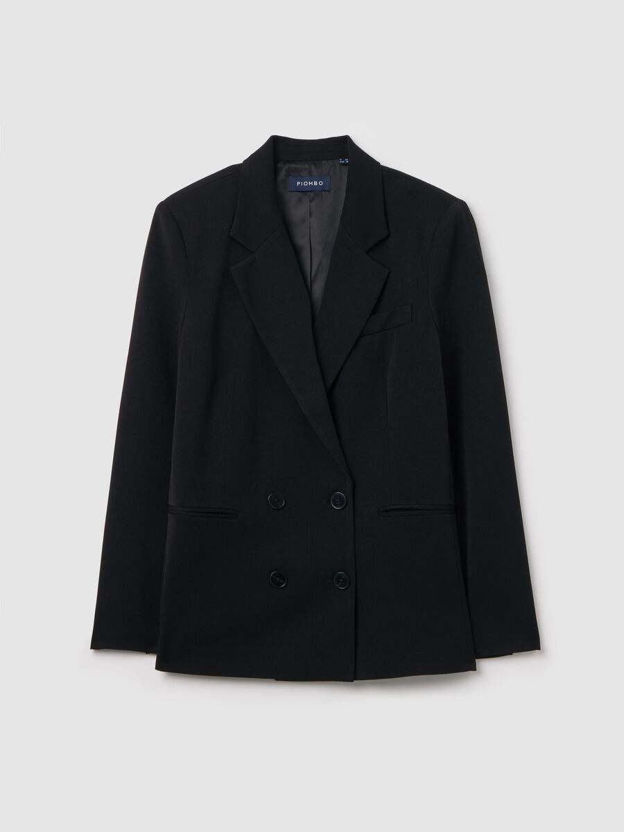 Solid colour double-breasted blazer_4