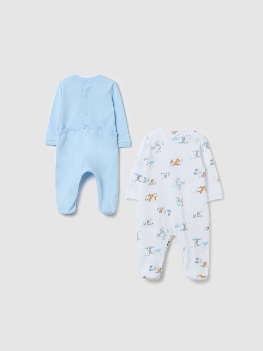 Two-pack Dumbo and Thumper onesies in cotton with feet_1