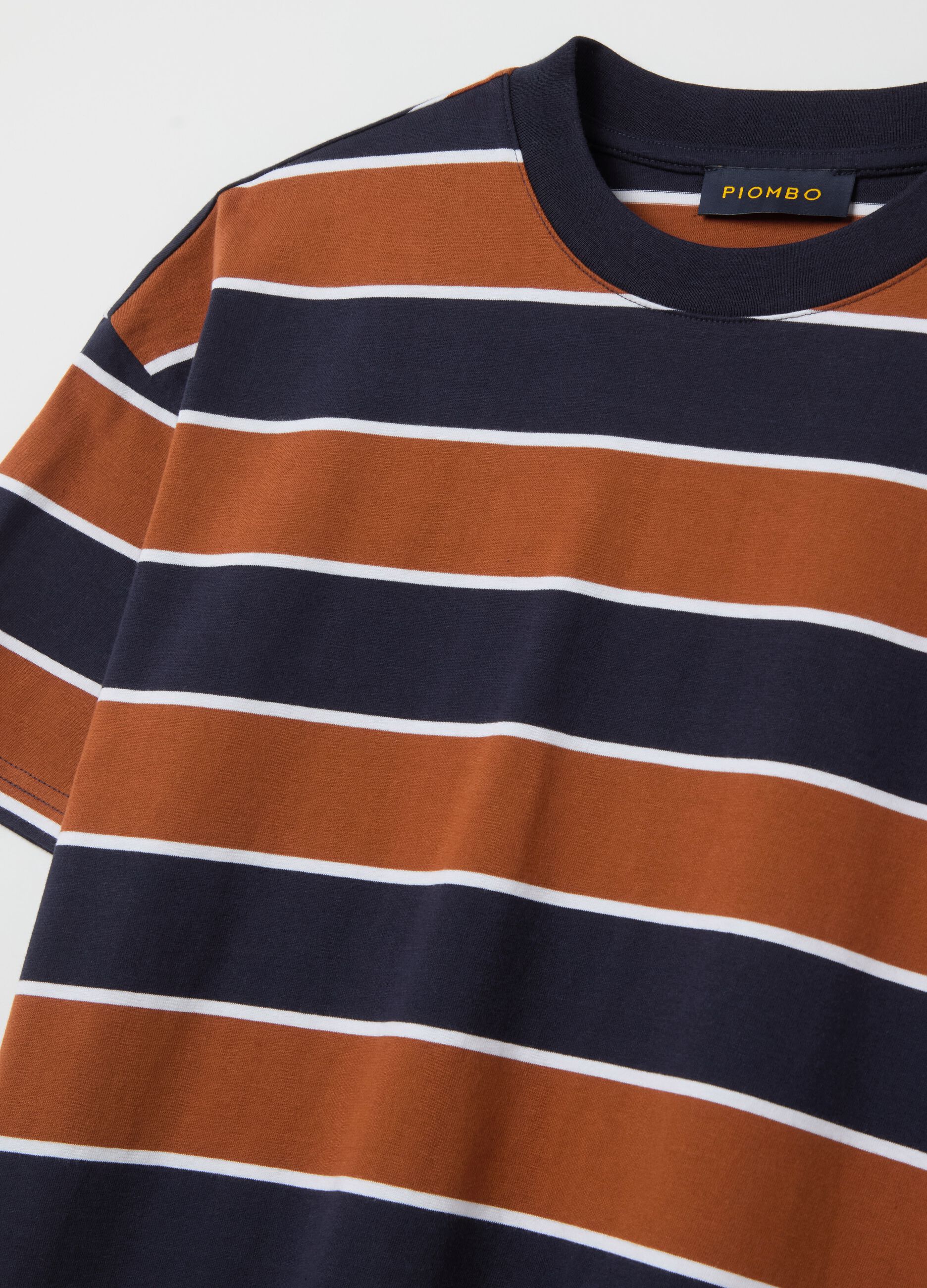 Cotton T-shirt with horizontal stripes