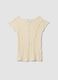 White stretch T-shirt with raised floral texture_4