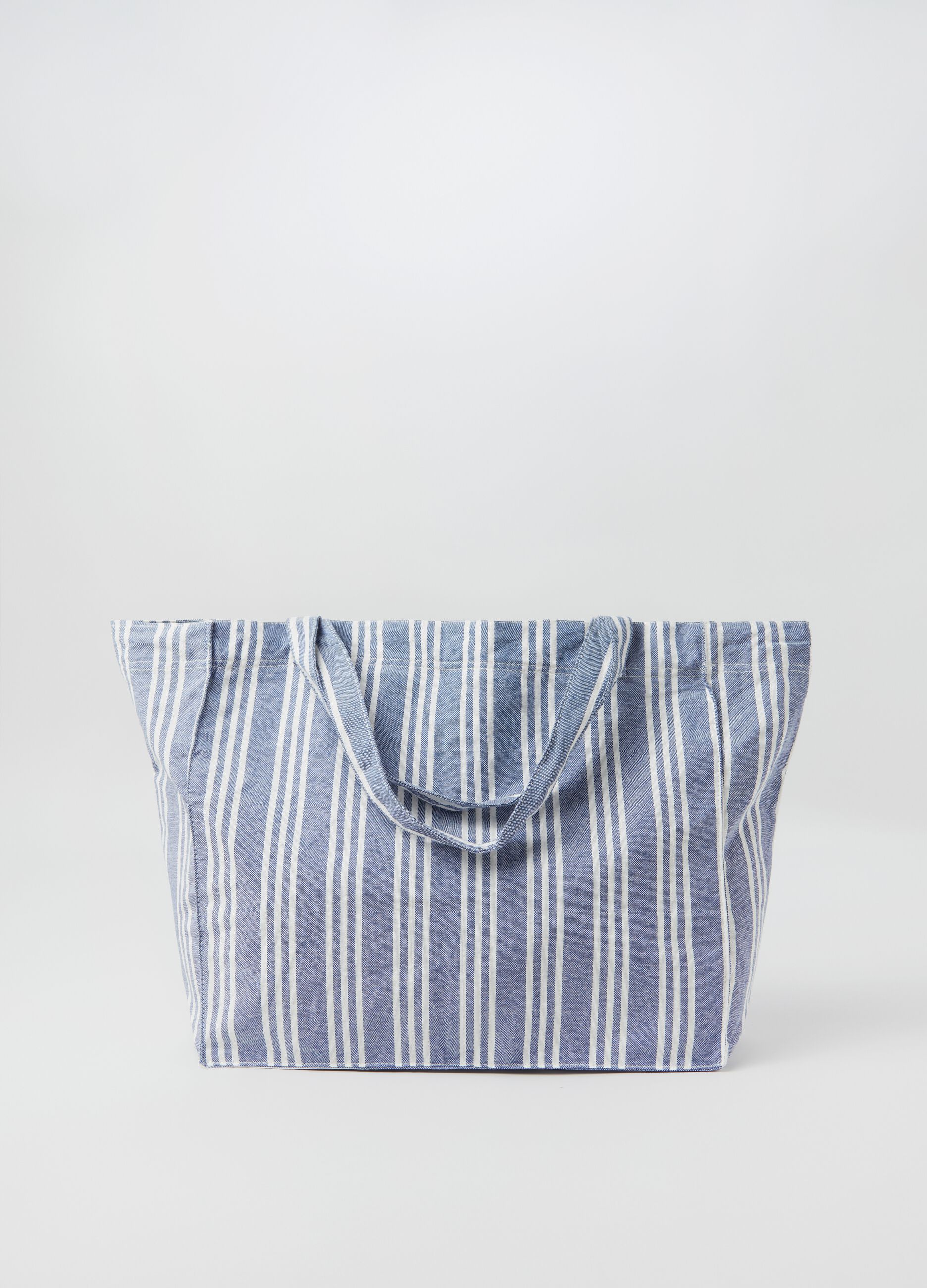 Striped beach bag