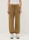 Brown cotton blend jogger trousers regular fit_1