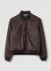Giubbotto marrone regular fit con zip_4