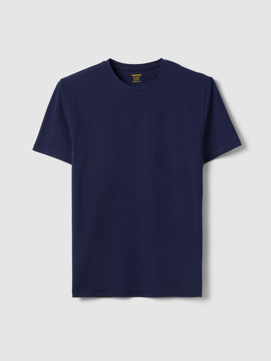 Blue Slim Fit Stretch Cotton T-Shirt_4