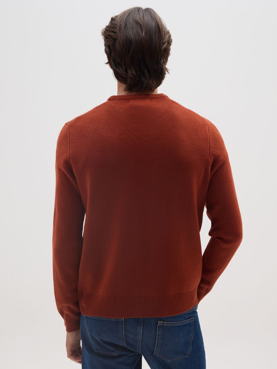 Red Crew Neck Sweater Regular Fit_2