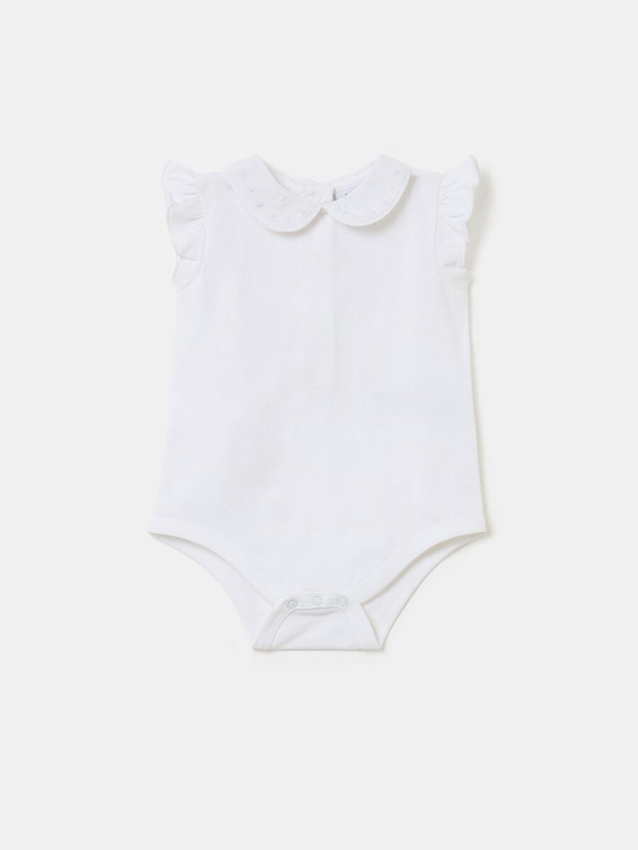 Cotton bodysuit with embroidery_0