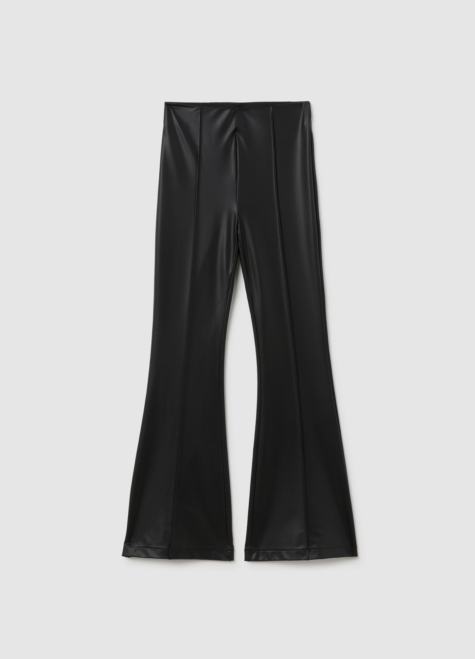 Black faux leather leggings