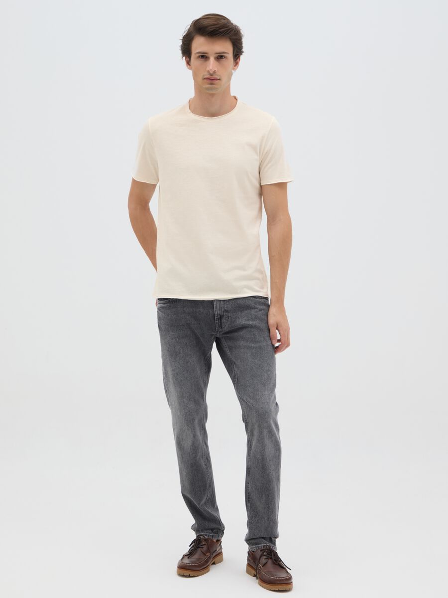 Men's pure cotton white T-shirt regular fit_1