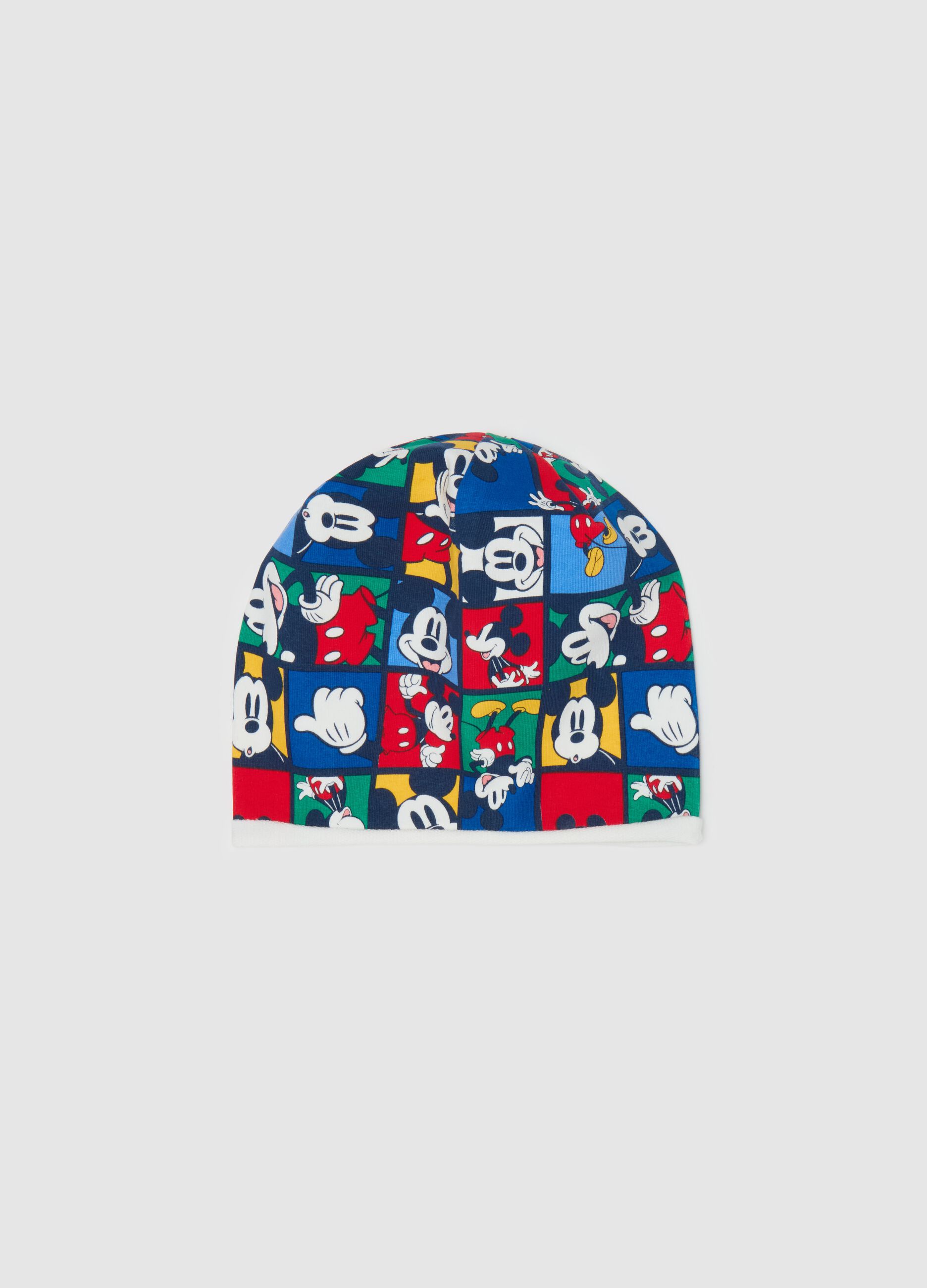 French terry hat with Mickey Mouse print