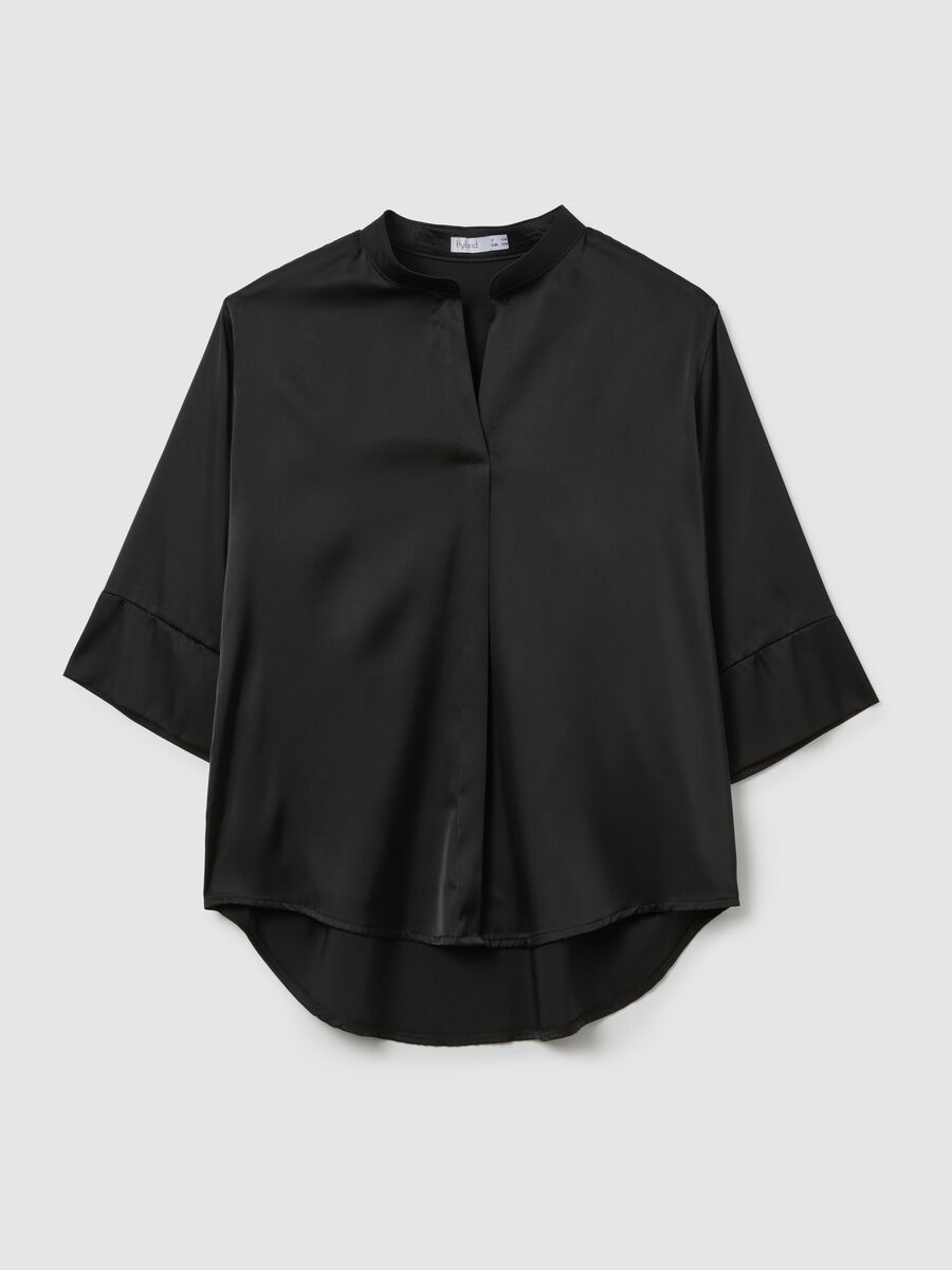 Blusa nera regular fit_0