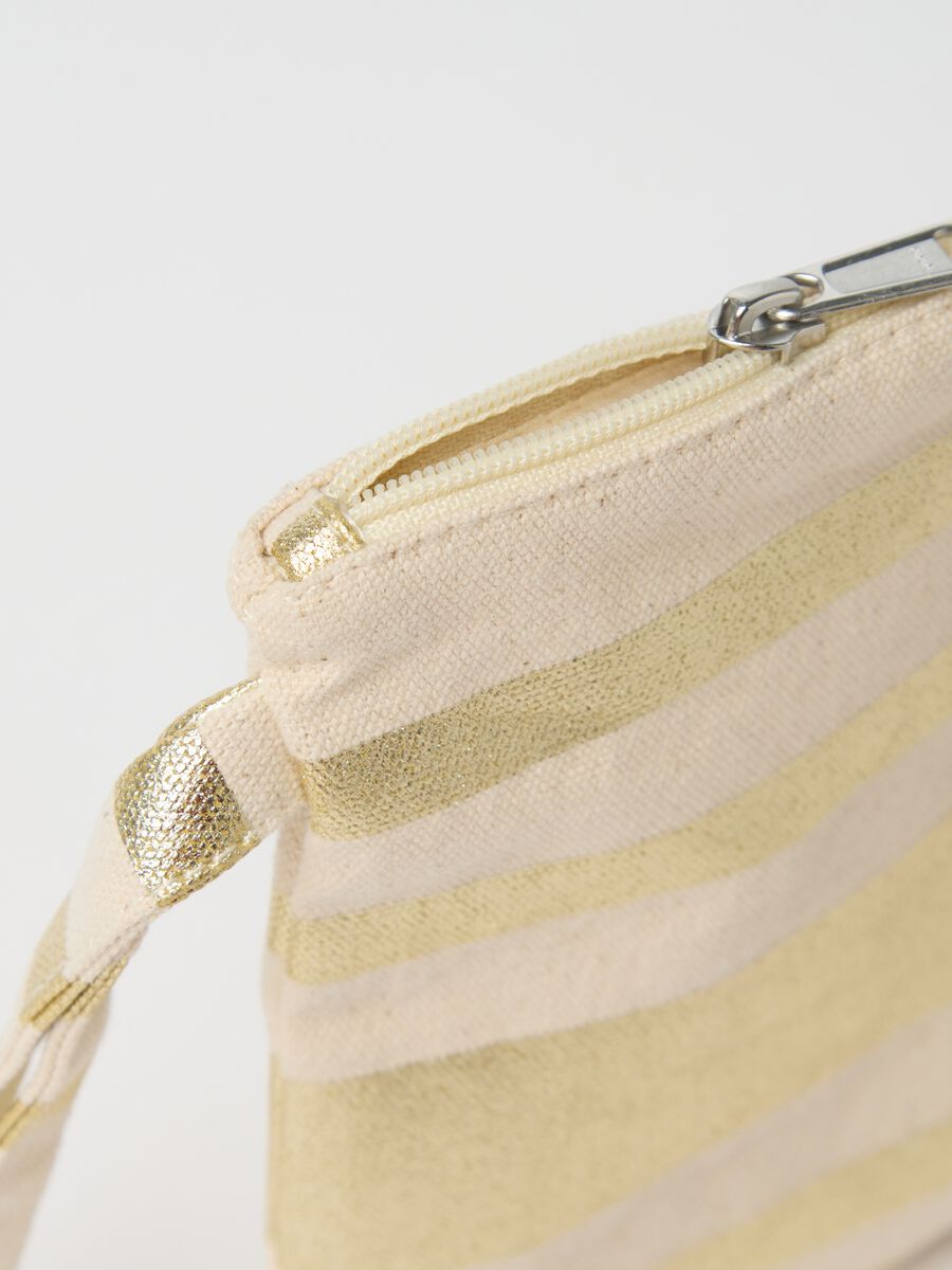 OVS Gold Stripe Cotton Pouch_1