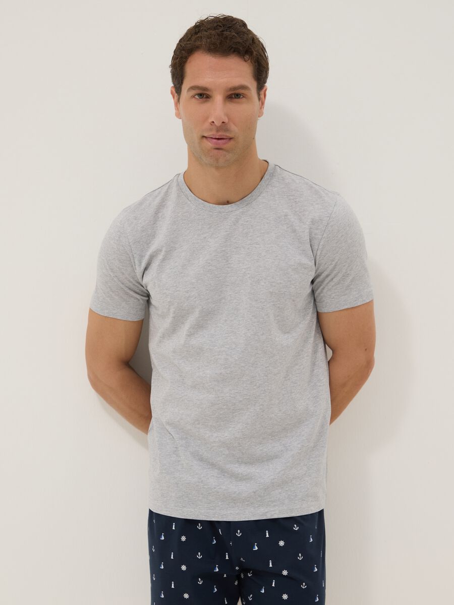 Grey and blue pure cotton jersey pyjamas_1