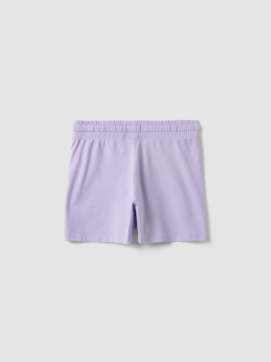 Pantaloncini in puro cotone viola da ragazza regular fit_4