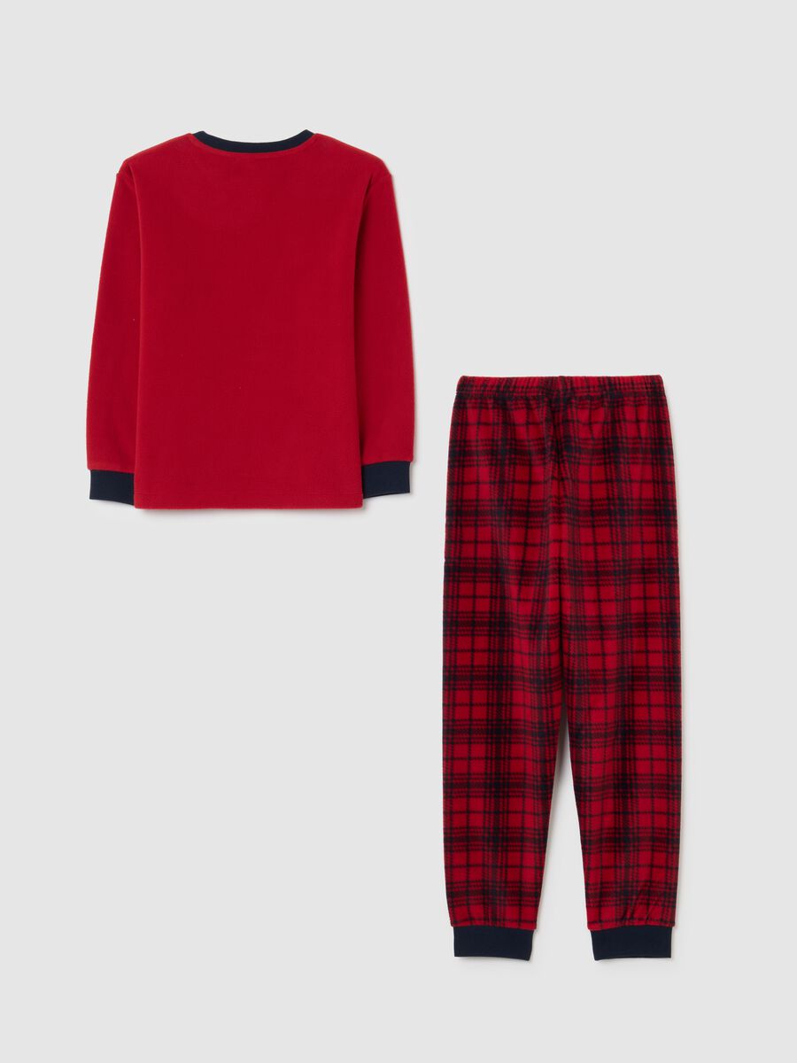 Children's red fleece Christmas pyjamas regular fit_1