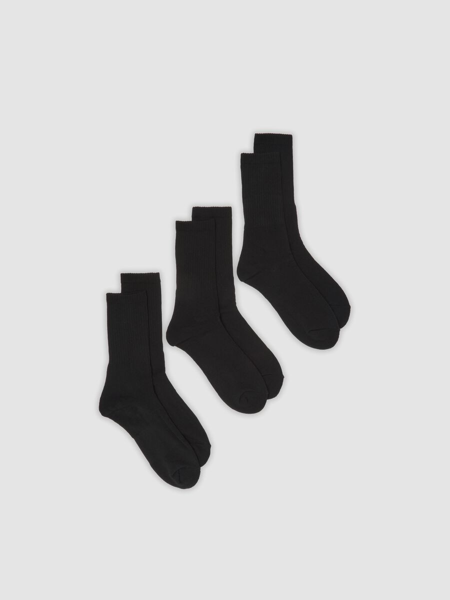 3-pack of black stretch cotton sports socks_0