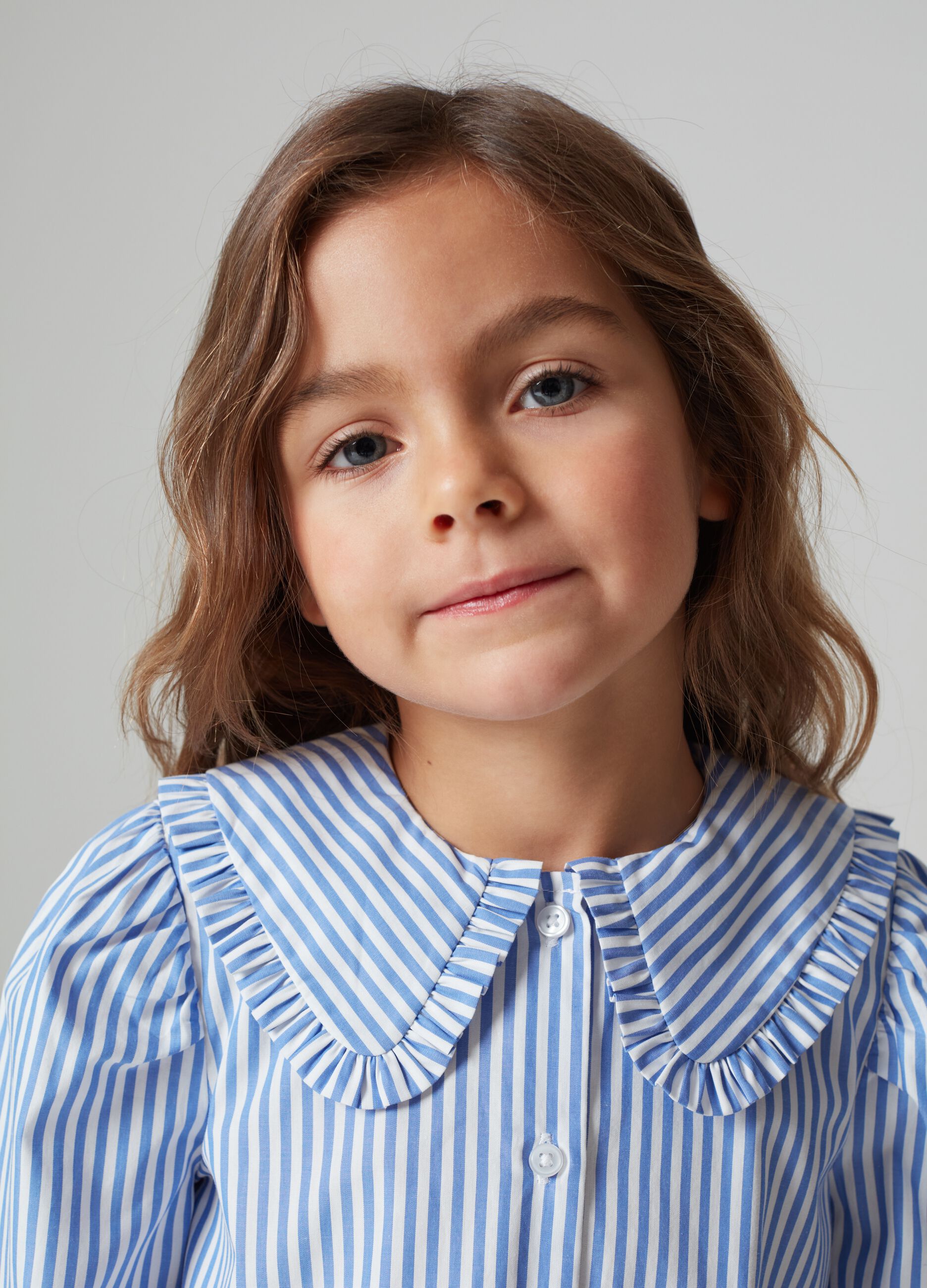Camicia in cotone con fantasia a righe