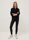 Leggings in cotone elasticizzato nero slim fit_0