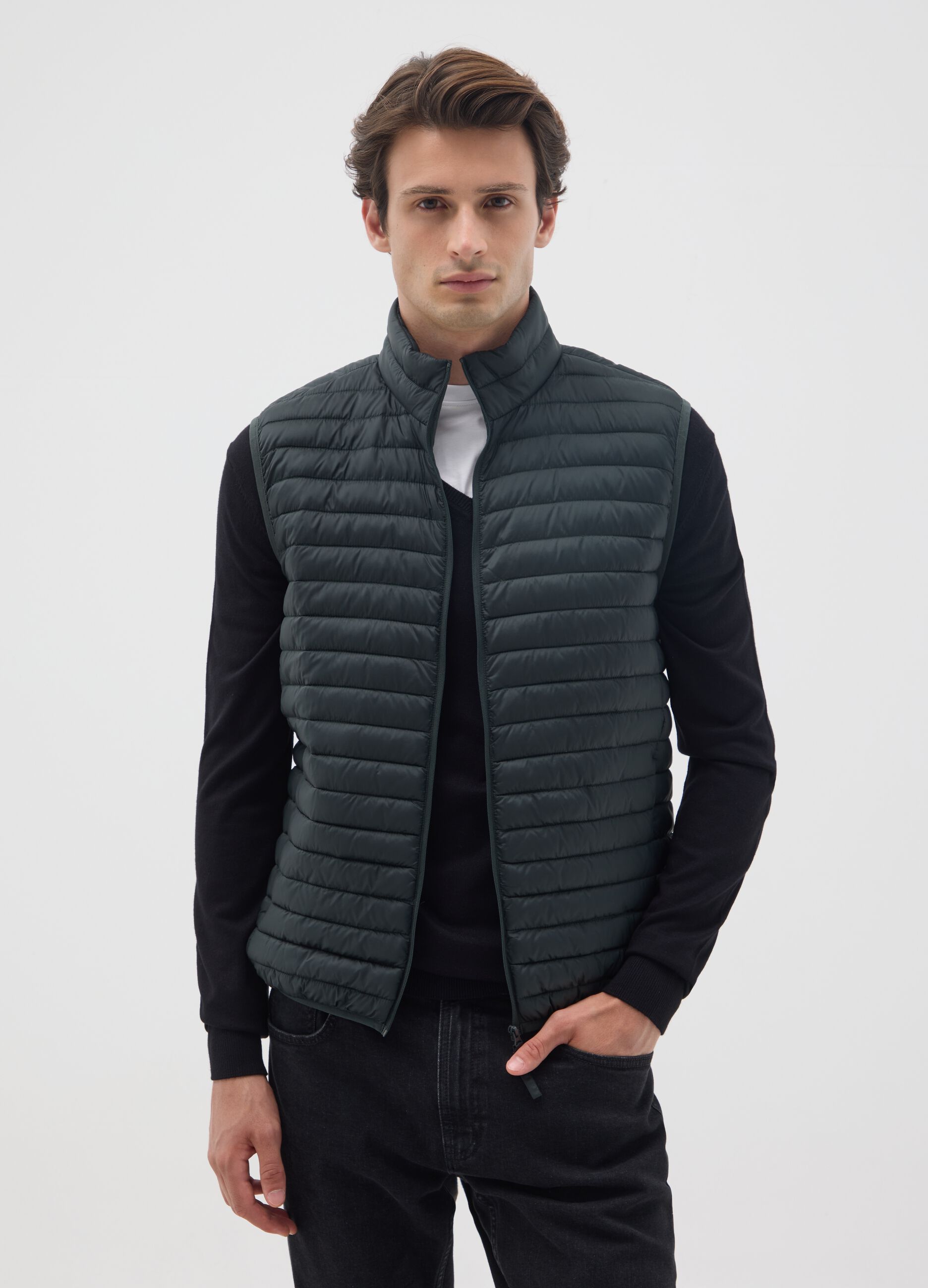 Gilet in nero regular fit