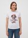 T-shirt bianca in puro cotone jersey e stampa cagnolino regular fit_2