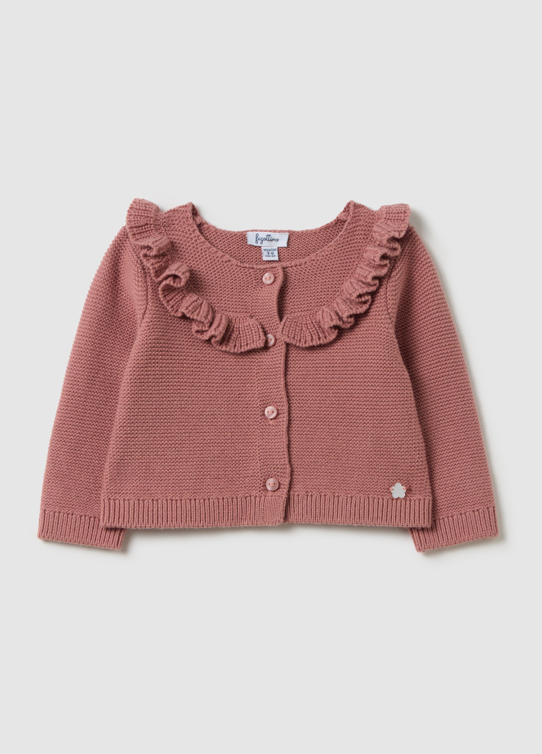 Girl's pure cotton pink cardigan