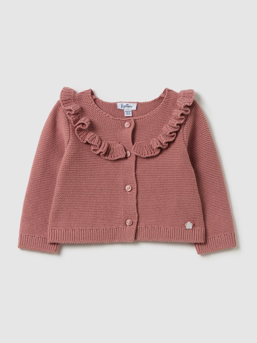 Girl's pure cotton pink cardigan_0