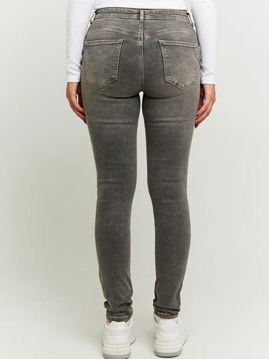 Women's Grey Slim Fit Stretch Cotton Jeans_2