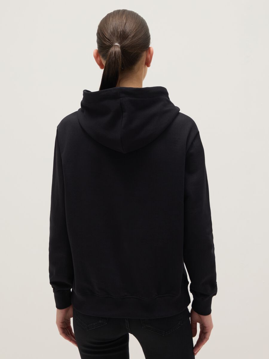 Black pure cotton regular fit hoodie with Hard Rock Cafe logo_2