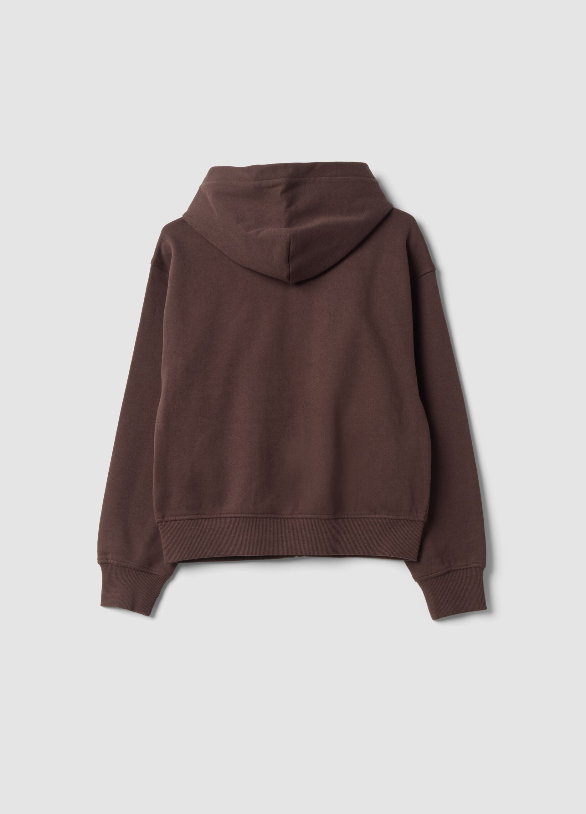Dark brown pure organic cotton crew-neck sweatshirt
