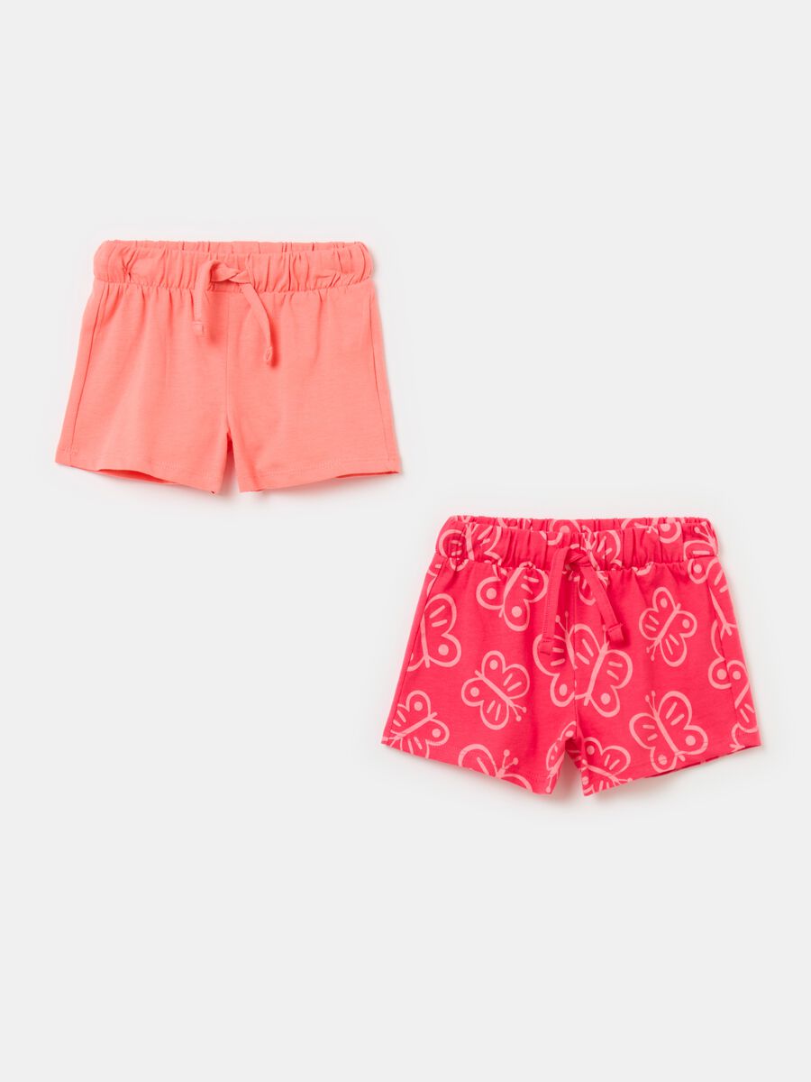 Bipack shorts con coulisse e stampa_0