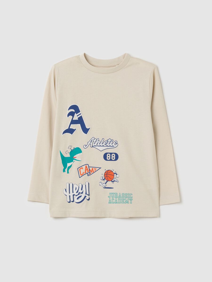 Long-sleeved T-shirt with dinosaur print_0