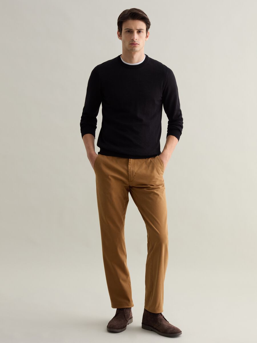 Merino wool pullover with round neck_1