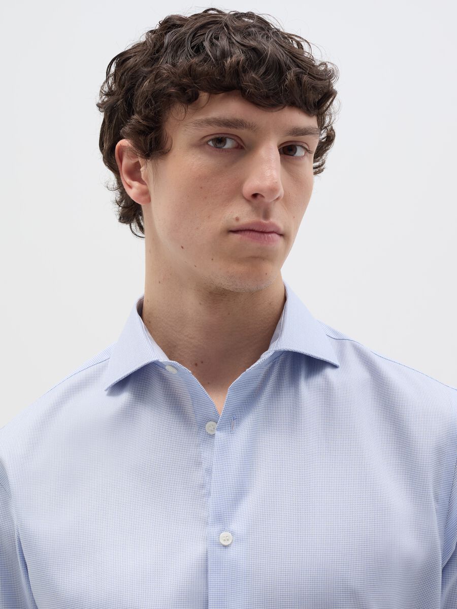 Regular-fit no-iron micro check shirt_1