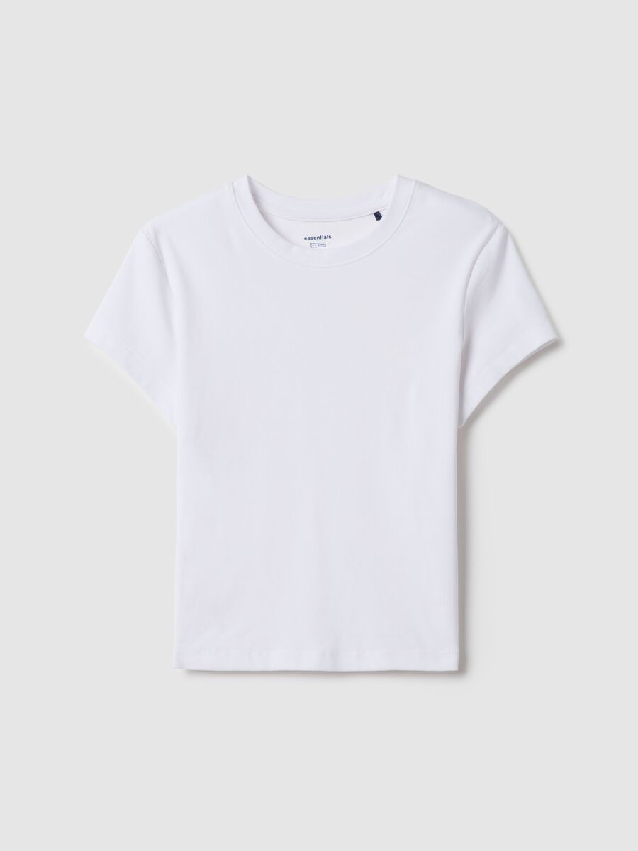 White slim fit stretch cotton T-shirt_4