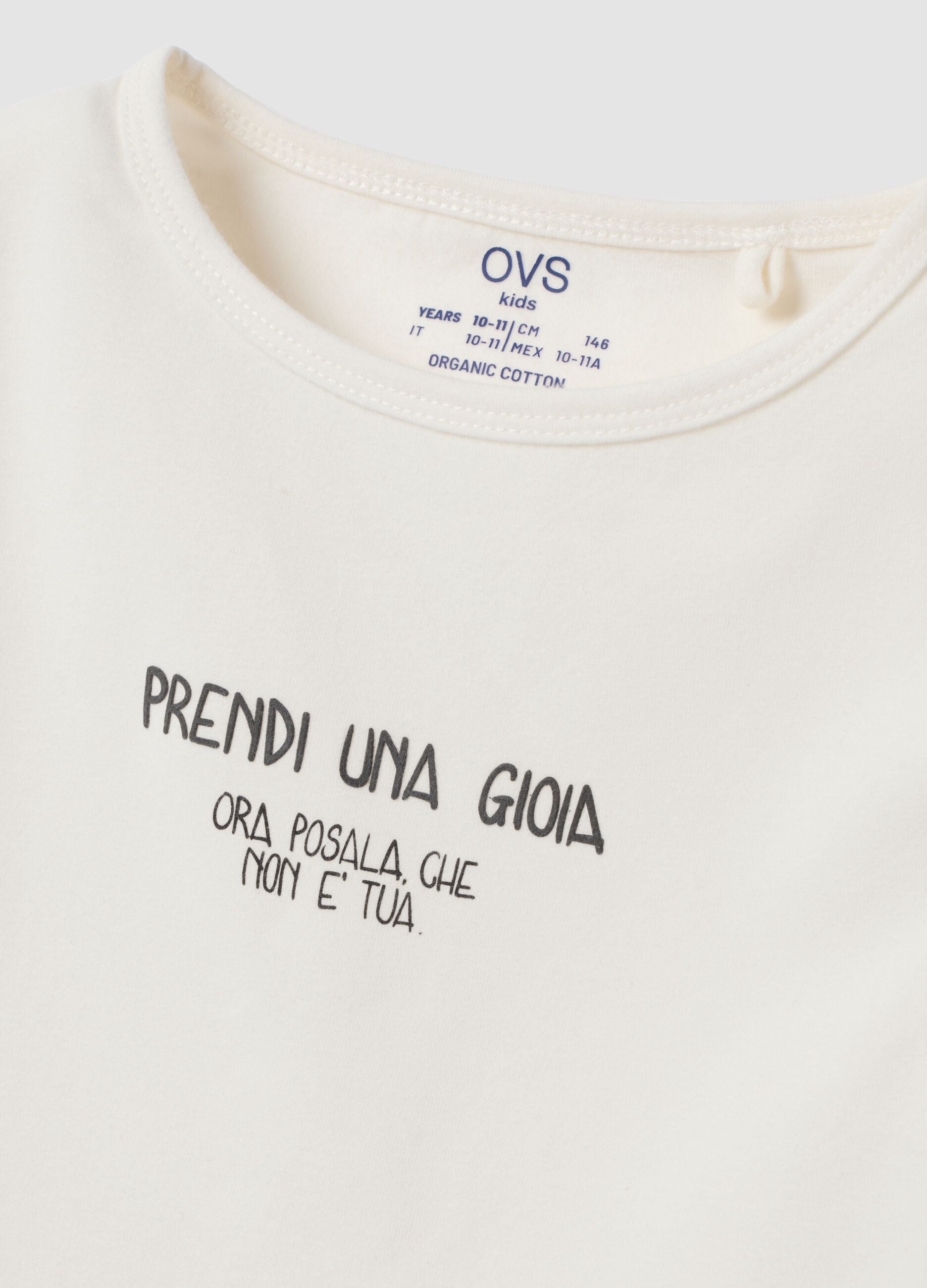 White crew-neck T-shirt in slim-fit stretch organic cotton jersey