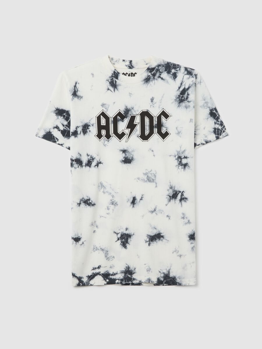 Tie-dye T-shirt with AC/DC print_4