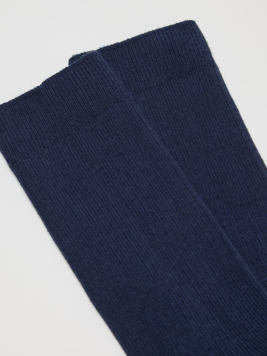 Calze midi blu in misto cotone_1
