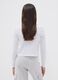 White pure organic cotton T-shirt with ribbed neckline for girls_2